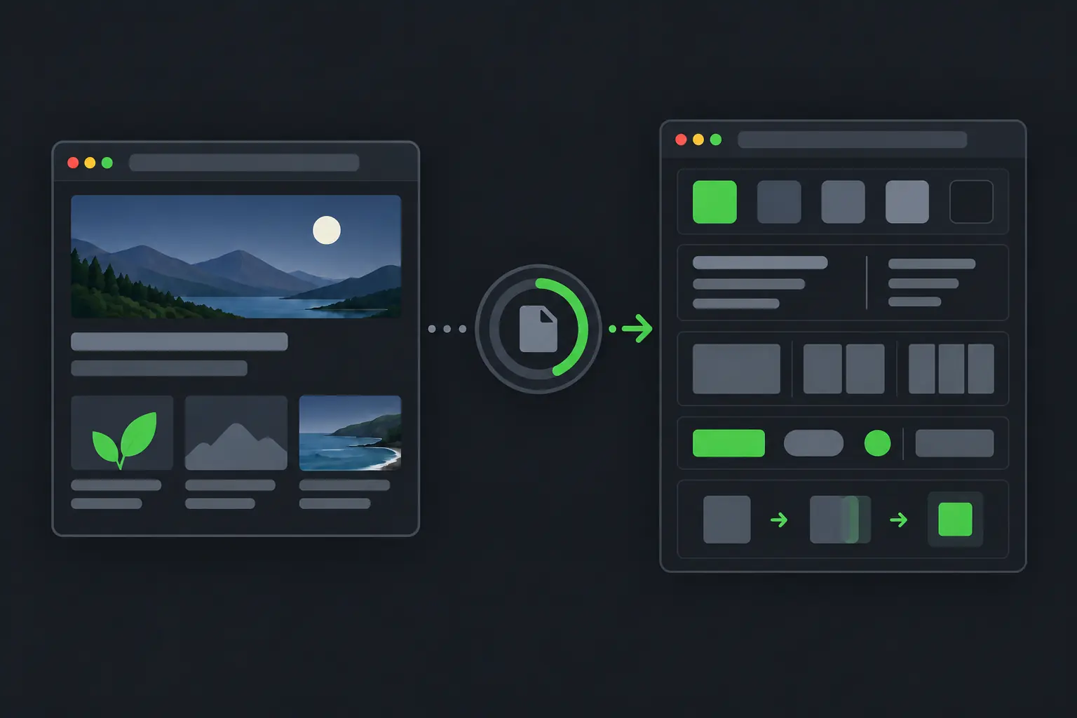 A planned extraction turning a reference website into a DESIGN.md design brief.