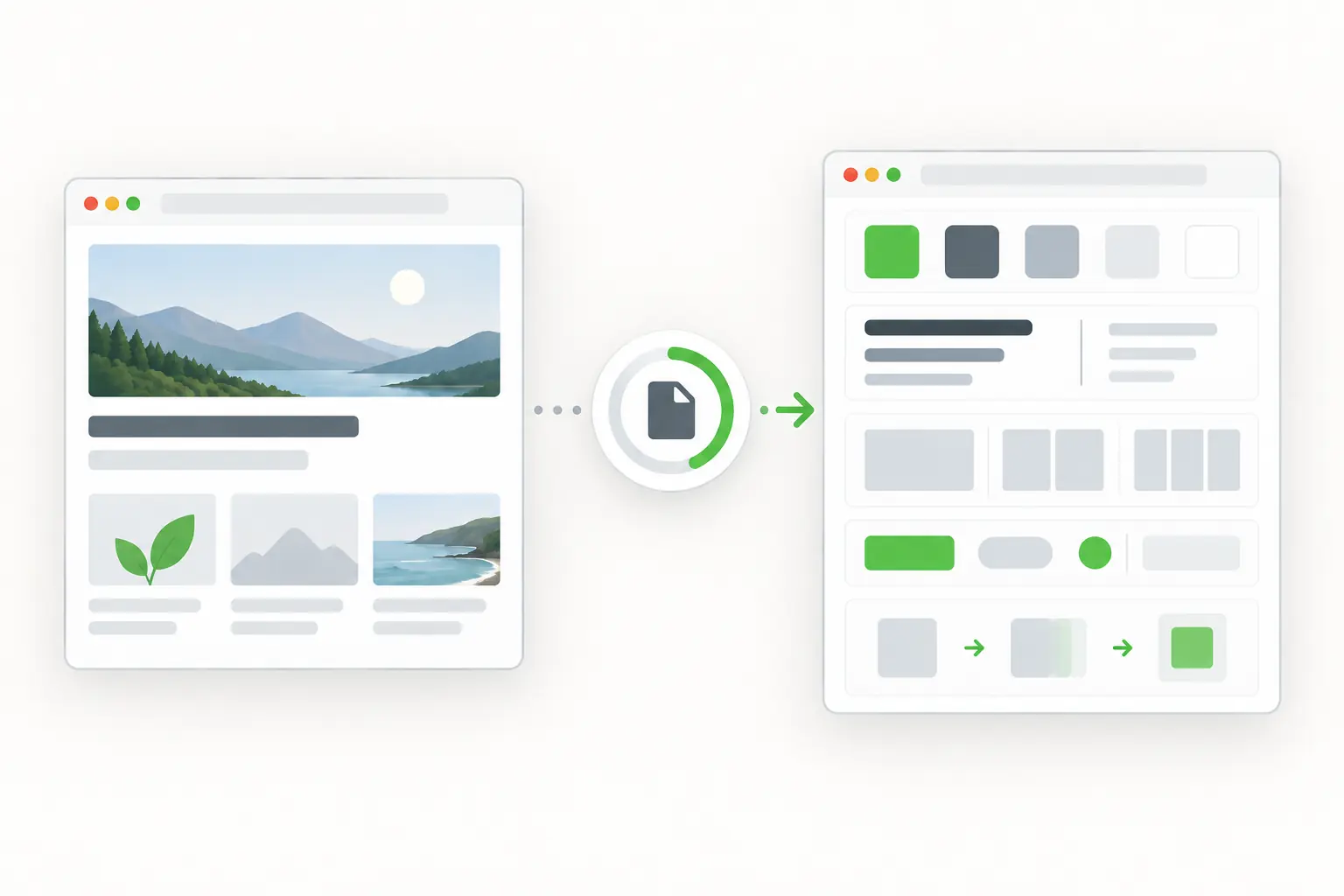 A planned extraction turning a reference website into a DESIGN.md design brief.