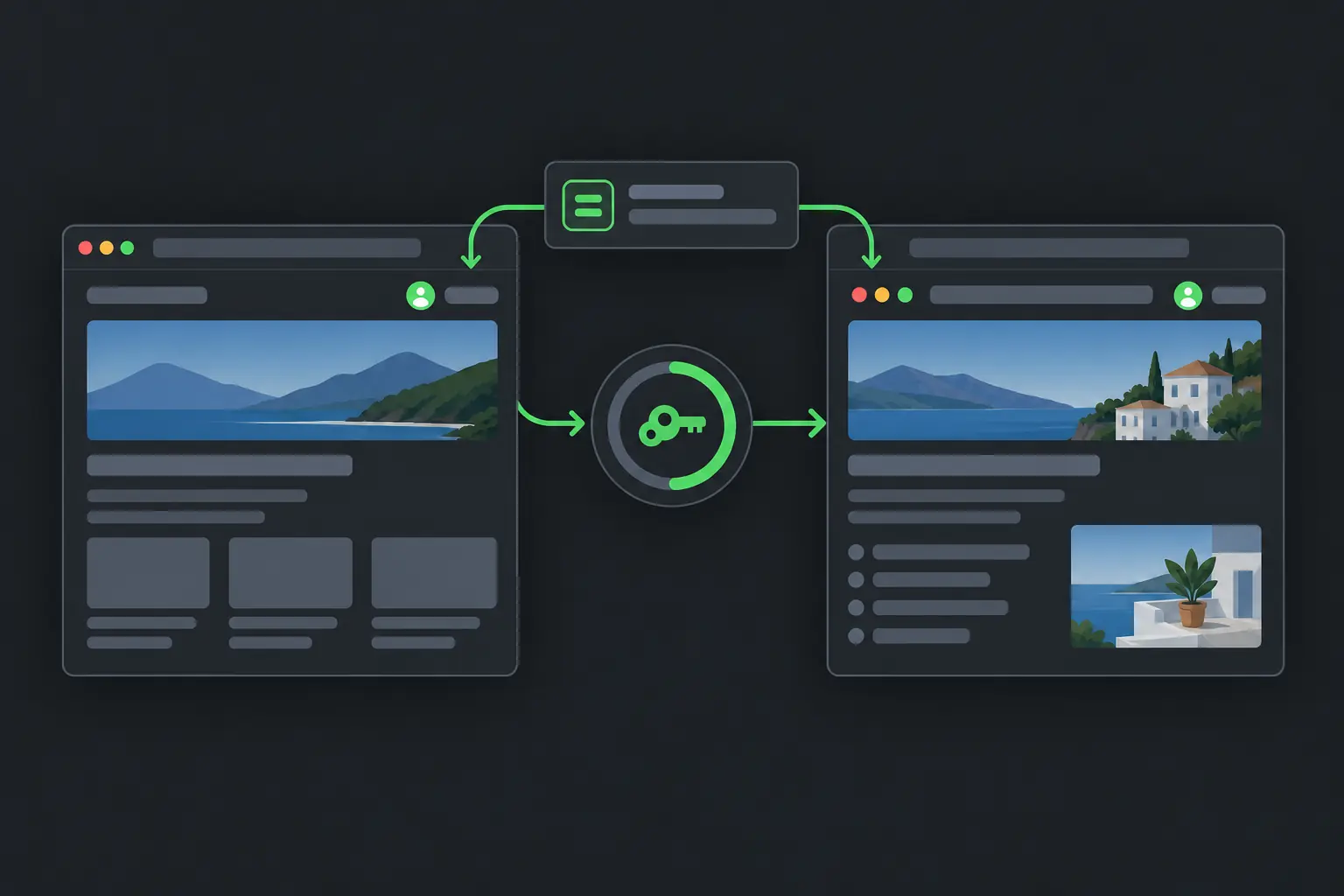 Two related requests carrying the same session and forwarded header.
