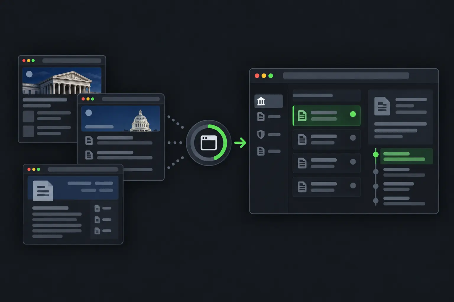 Public court and regulator documents becoming a legal change-monitoring workspace.