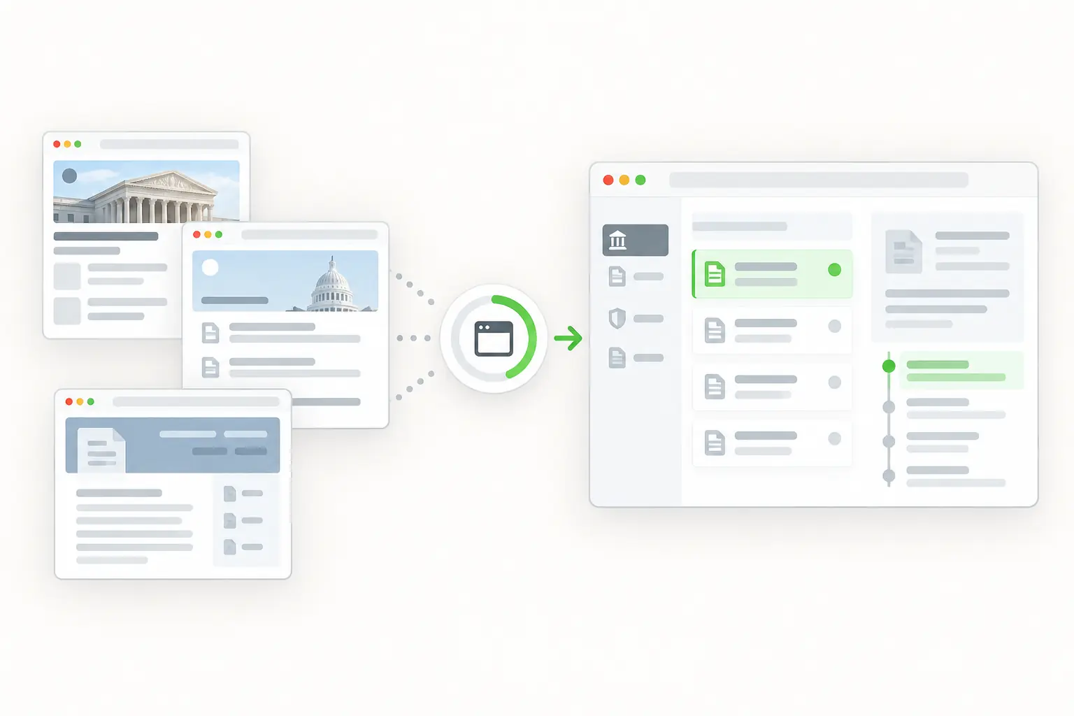 Public court and regulator documents becoming a legal change-monitoring workspace.